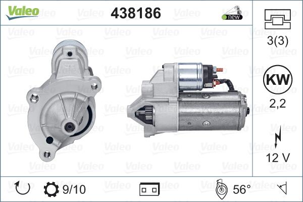 Valeo 438186 - Motorino d'avviamento autozon.pro