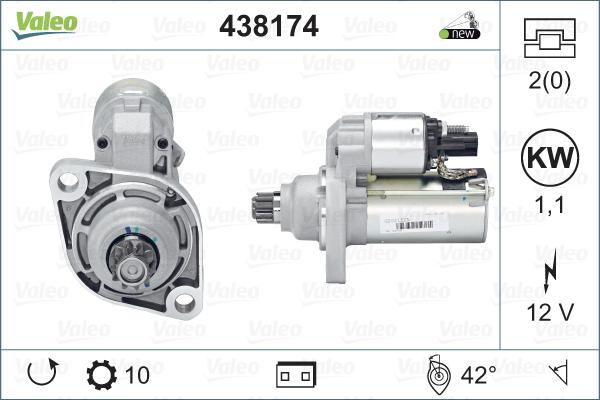 Valeo 438174 - Motorino d'avviamento autozon.pro