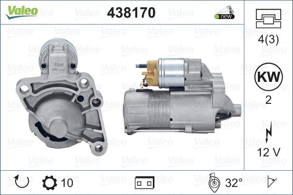 Valeo 438170 - Motorino d'avviamento autozon.pro