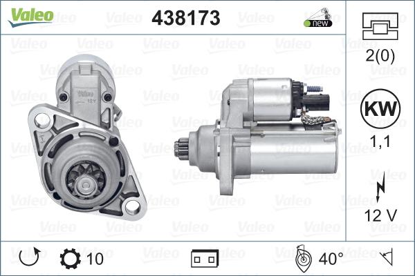 Valeo 438173 - Motorino d'avviamento autozon.pro