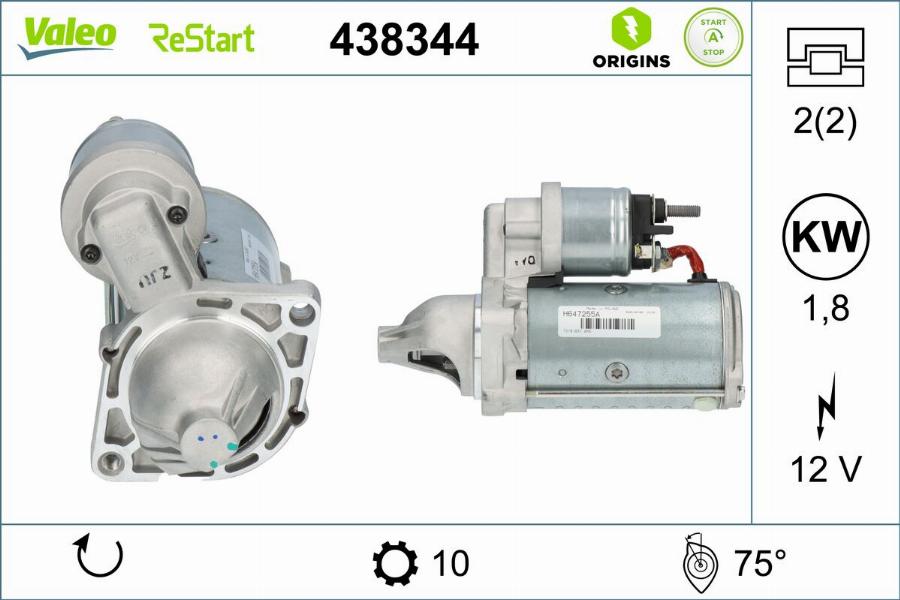 Valeo 438344 - Motorino d'avviamento autozon.pro