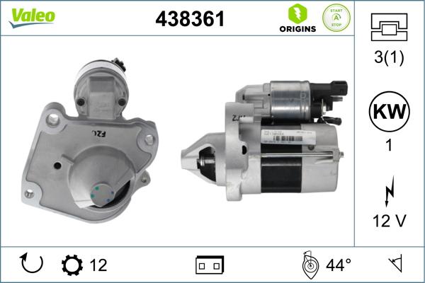 Valeo 438361 - Motorino d'avviamento autozon.pro