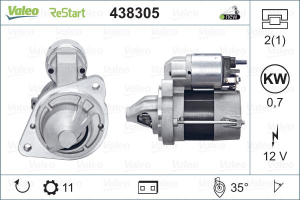 Valeo 438305 - Motorino d'avviamento autozon.pro