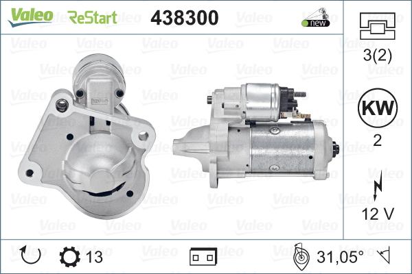 Valeo 438300 - Motorino d'avviamento autozon.pro