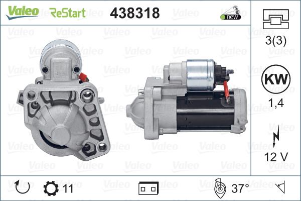 Valeo 438318 - Motorino d'avviamento autozon.pro