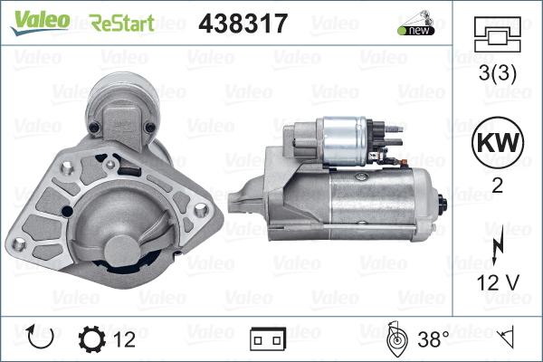 Valeo 438317 - Motorino d'avviamento autozon.pro