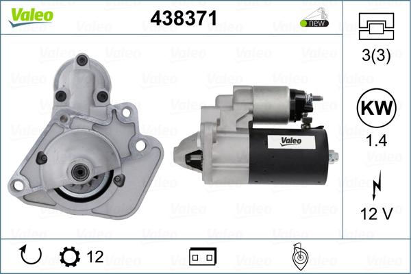 Valeo 438371 - Motorino d'avviamento autozon.pro