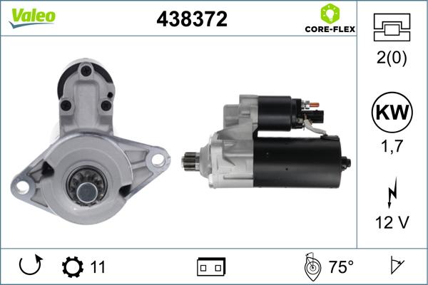 Valeo 438372 - Motorino d'avviamento autozon.pro