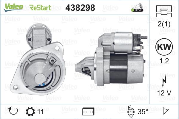 Valeo 438298 - Motorino d'avviamento autozon.pro