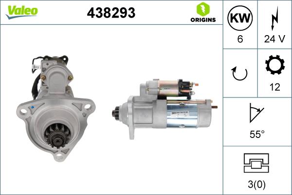 Valeo 438293 - Motorino d'avviamento autozon.pro