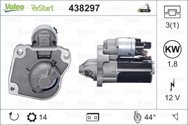 Valeo 438297 - Motorino d'avviamento autozon.pro