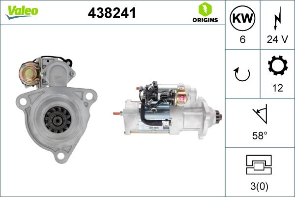 Valeo 438241 - Motorino d'avviamento autozon.pro