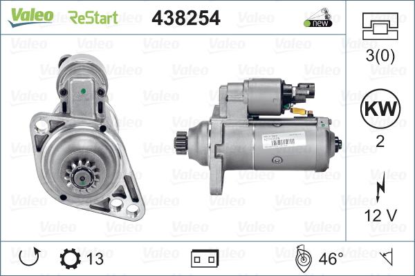 Valeo 438254 - Motorino d'avviamento autozon.pro