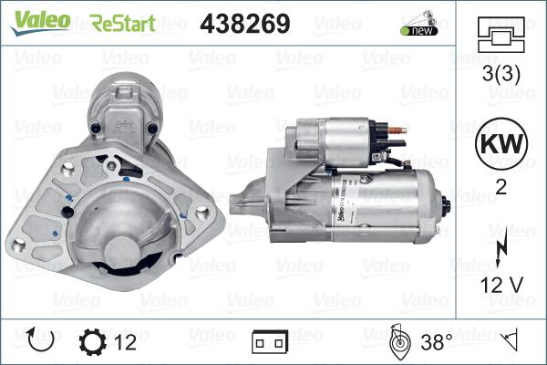 Valeo 438269 - Motorino d'avviamento autozon.pro