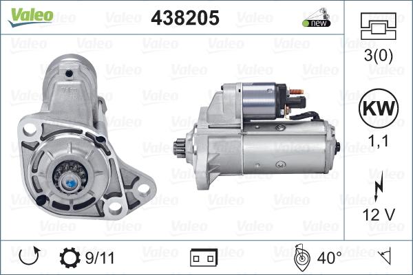 Valeo 438205 - Motorino d'avviamento autozon.pro