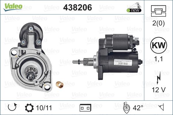 Valeo 438206 - Motorino d'avviamento autozon.pro