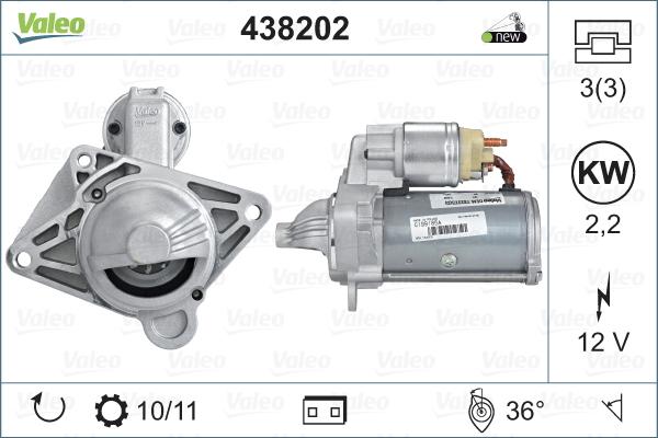 Valeo 438202 - Motorino d'avviamento autozon.pro