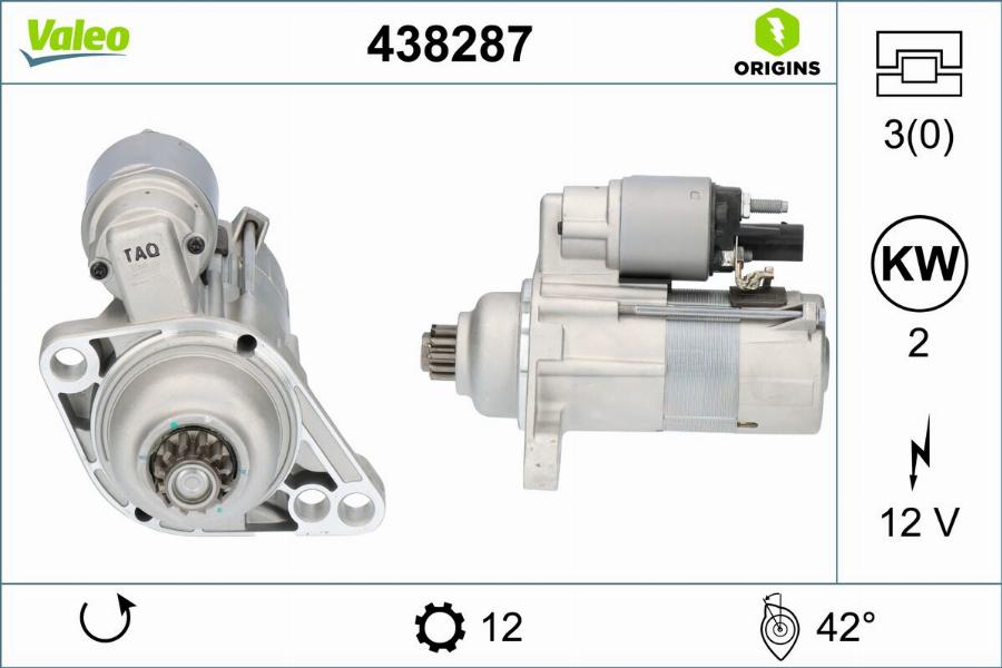 Valeo 438287 - Motorino d'avviamento autozon.pro