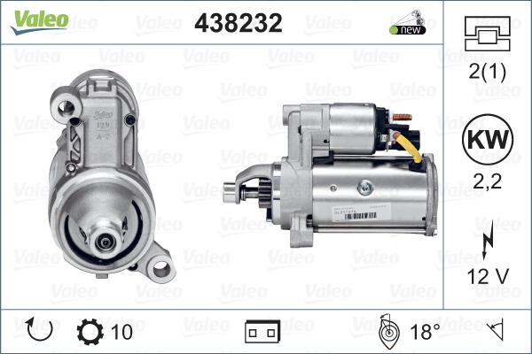 Valeo 438232 - Motorino d'avviamento autozon.pro