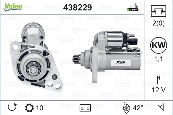 Valeo 438229 - Motorino d'avviamento autozon.pro