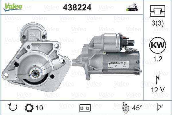 Valeo 438224 - Motorino d'avviamento autozon.pro