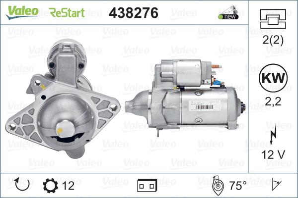 Valeo 438276 - Motorino d'avviamento autozon.pro