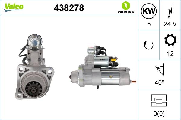 Valeo 438278 - Motorino d'avviamento autozon.pro