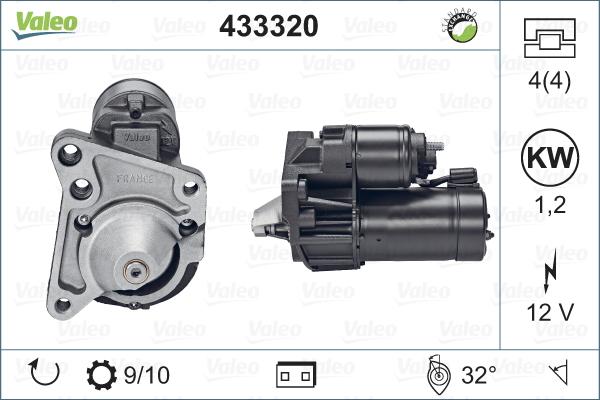 Valeo 433320 - Motorino d'avviamento autozon.pro