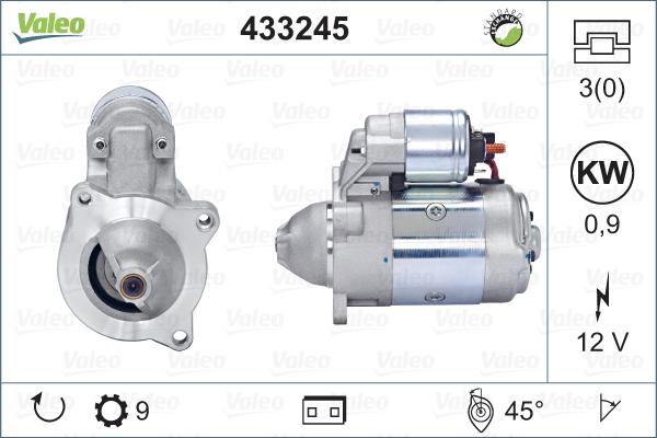 Valeo 433245 - Motorino d'avviamento autozon.pro