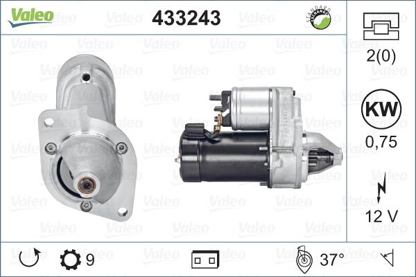 Valeo 433243 - Motorino d'avviamento autozon.pro