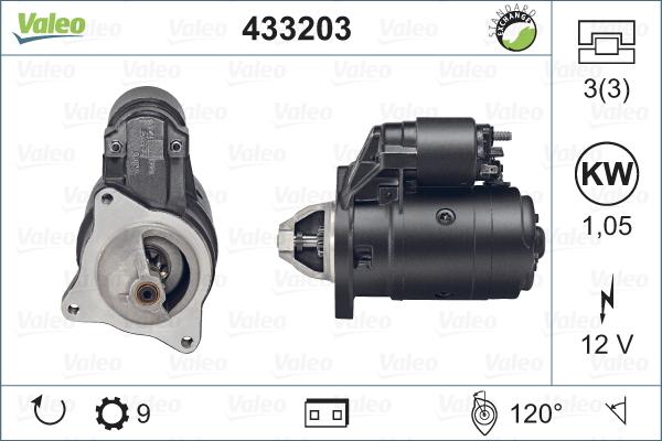 Valeo 433203 - Motorino d'avviamento autozon.pro