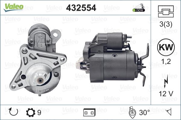 Valeo 432554 - Motorino d'avviamento autozon.pro