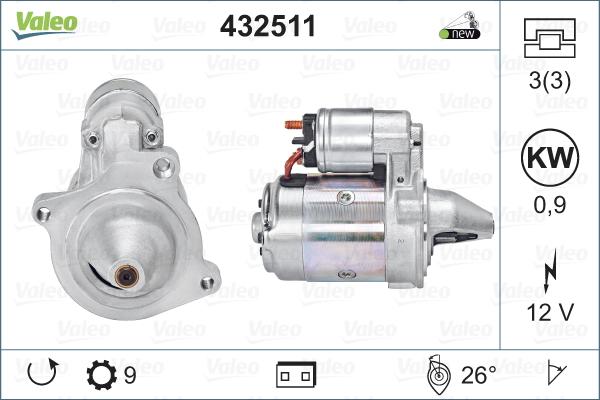 Valeo 432511 - Motorino d'avviamento autozon.pro