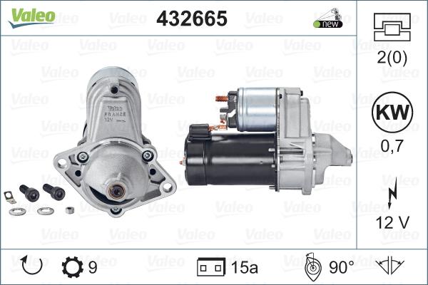 Valeo 432665 - Motorino d'avviamento autozon.pro