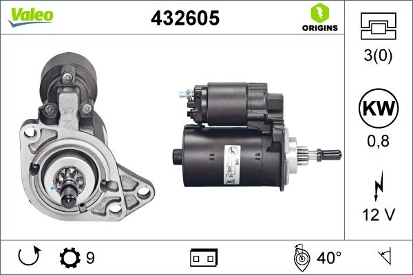 Valeo 432605 - Motorino d'avviamento autozon.pro