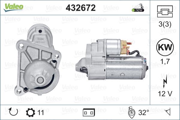 Valeo 432672 - Motorino d'avviamento autozon.pro