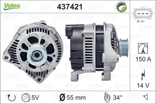 Valeo 437421 - Alternatore autozon.pro