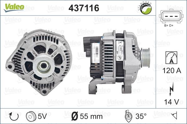 Valeo 437116 - Alternatore autozon.pro