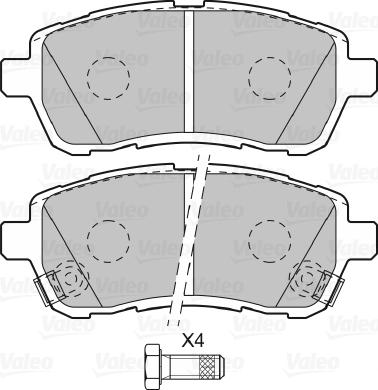 Valeo 598999 - Kit pastiglie freno, Freno a disco autozon.pro