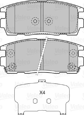 Valeo 598941 - Kit pastiglie freno, Freno a disco autozon.pro