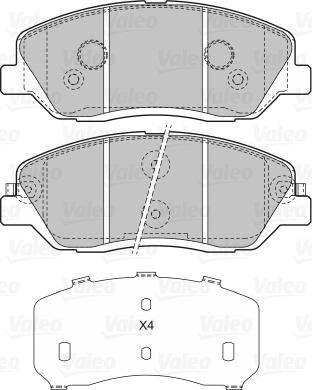 Valeo 598937 - Kit pastiglie freno, Freno a disco autozon.pro