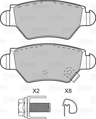 Valeo 598926 - Kit pastiglie freno, Freno a disco autozon.pro