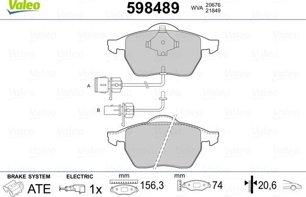 Valeo 598489 - Kit pastiglie freno, Freno a disco autozon.pro