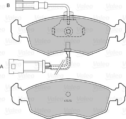 Valeo 598422 - Kit pastiglie freno, Freno a disco autozon.pro