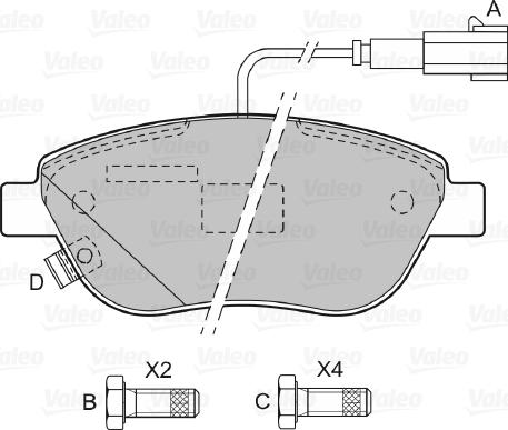 Valeo 598427 - Kit pastiglie freno, Freno a disco autozon.pro