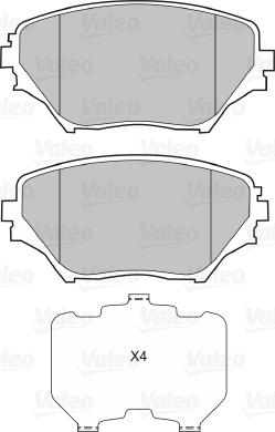 Valeo 598536 - Kit pastiglie freno, Freno a disco autozon.pro