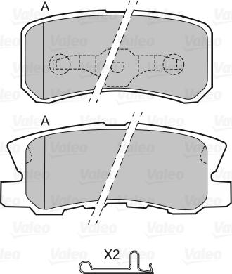 Valeo 598520 - Kit pastiglie freno, Freno a disco autozon.pro