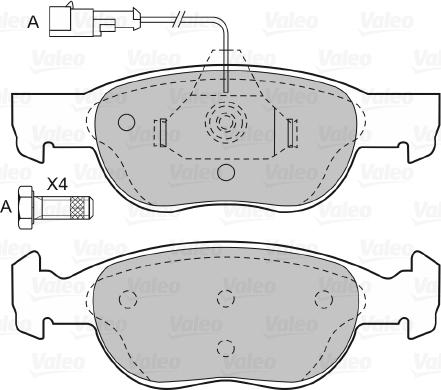 Valeo 598607 - Kit pastiglie freno, Freno a disco autozon.pro