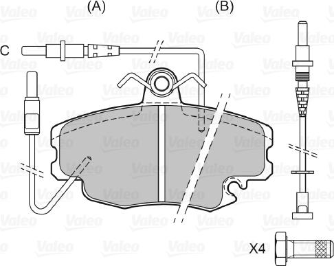 Valeo 598002 - Kit pastiglie freno, Freno a disco autozon.pro