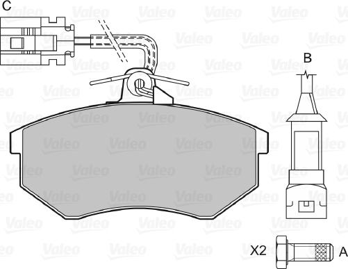 Valeo 598016 - Kit pastiglie freno, Freno a disco autozon.pro